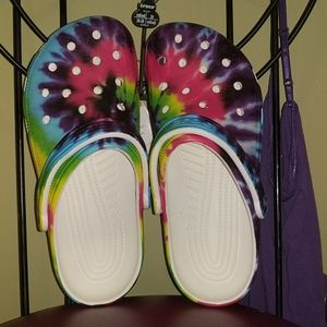 Tie dye Crocs